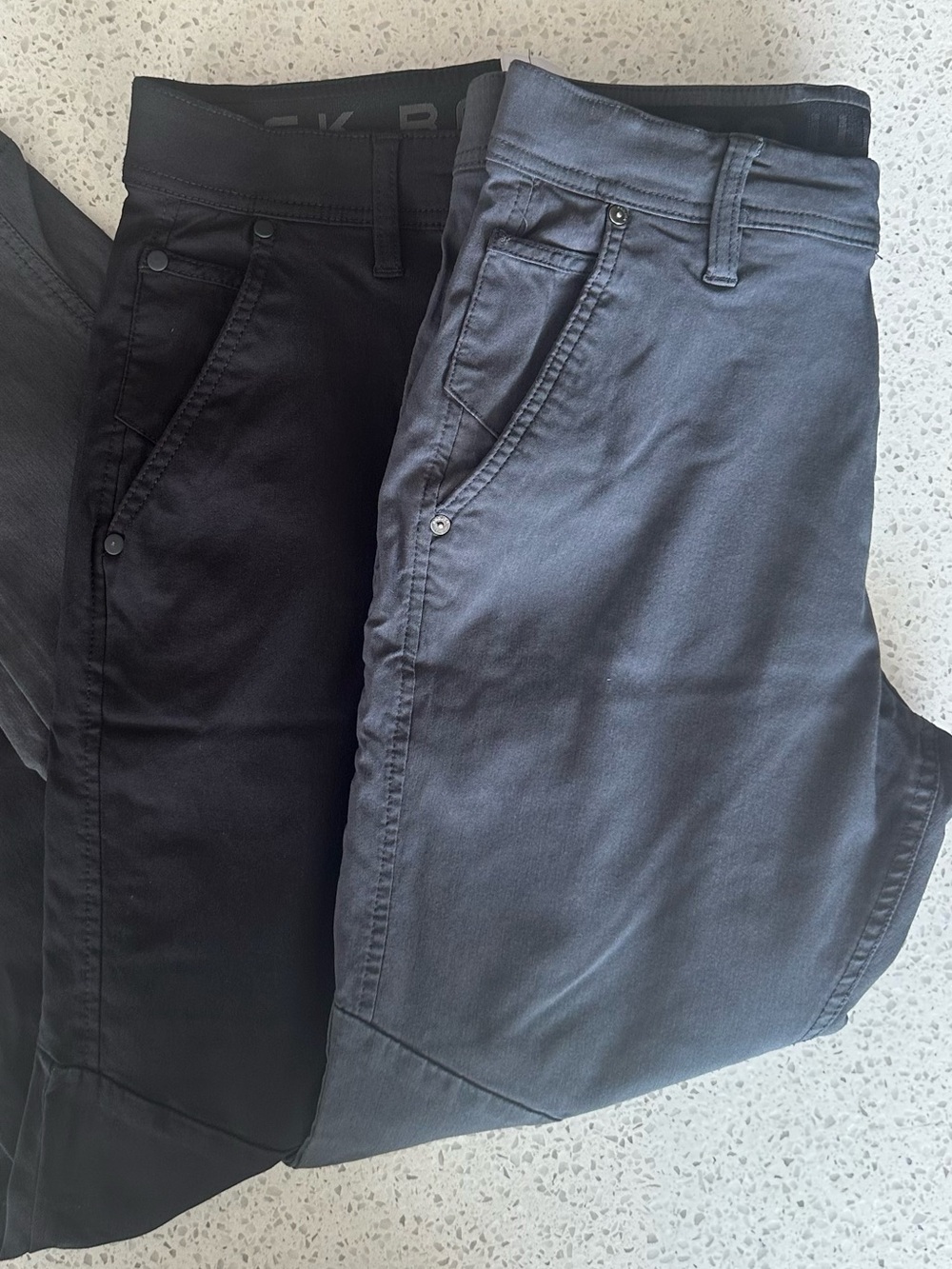 (Set of 2) Men's Tech Pants - Black and Charcoal Gray